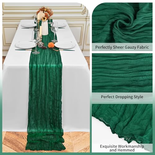 ARSINO DIRECT 12 Pack Emerald Green 10Ft Cheesecloth Table Runner by ARSINO DIRECT - Used condition - Image 3