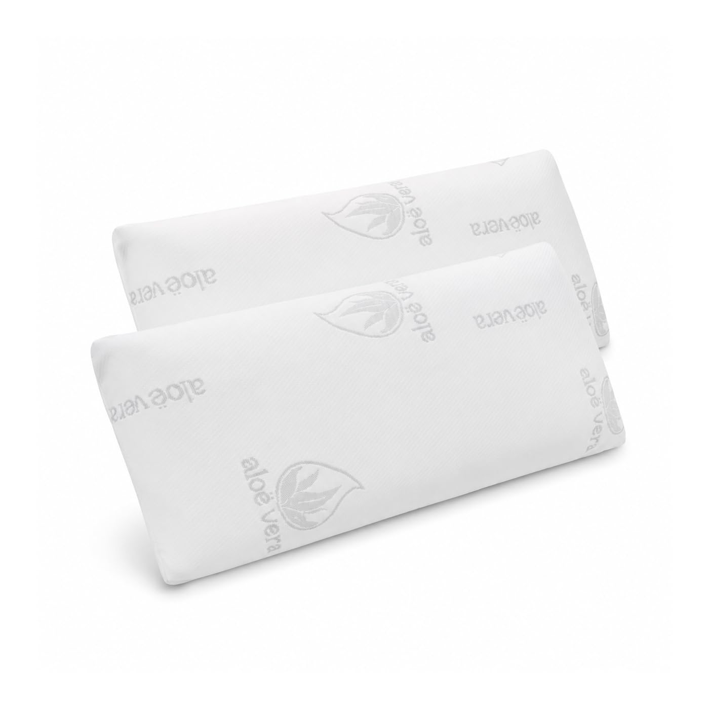 ACCRUX-Almohada Viscoelástica 100% Viscoelástico (2 Unidades Visco 75 cm) | Almohada con Tejido Aloe Vera, Antiácaros, Antibacterias, Ergonómica y Termorregulable, Alivio de Presión y Máximo Confort