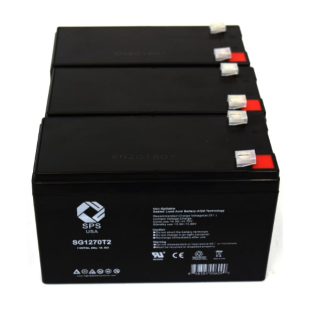 SPS Brand 12V 7Ah Replacement Battery for Alpha Technologies Pinnacle Plus 1000T UPS (3 Pack)
