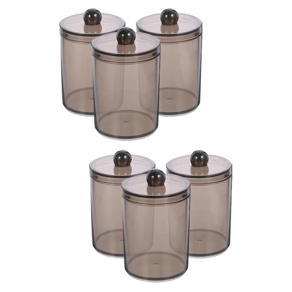 6stücke Teiliges Baumwollstäbchen-organizer Mit Deckel Transparente Badezimmer-behälter Für Wattestäbchen Wattepads Und Kleine Utensilien Stabile Aufbewahrungslösung Für