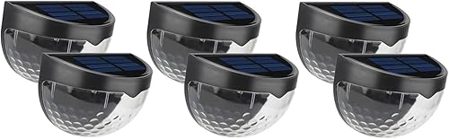 Luces solares para valla, luces de cubierta alimentadas por energía solar al aire libre, iluminación de valla impermeable para patio trasero,