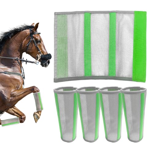 Image of Hilltown Fly Boots for Horses, Anti-Insect and UV-Permeable Fly Boots for Horses Set of 4 - Provide Your Horse with Maximum Protection During Training, Riding and Resting