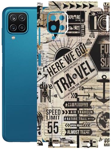 Image of AtOdds - Full Body Back Screen Guard Protector Film - Lamination Wrap Skin Sticker Compatible with Samsung Galaxy M12 | Scratchproof Matte Finish (Explore)