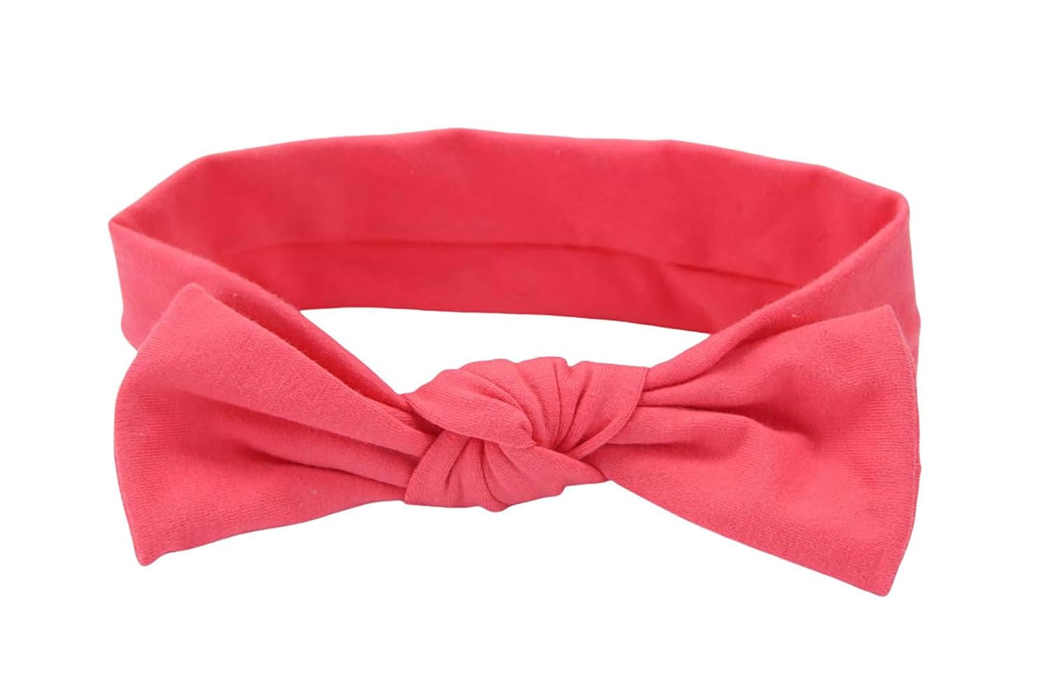 Baby Girl's Newborn Baby Bowknot Soft Cotton Headband Toddler Hairband (Watermelon, One Size)