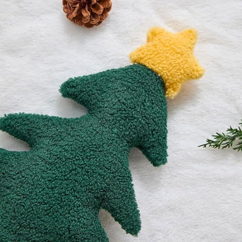 Image of Tickles Christmas Tree with Star Soft Stuffed Plush Pillow Cum Toy for Kids Boys & Girls Birthday Gift (Color: Green, Size: 35 cm)