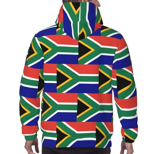 Sweat à capuche pour homme EdWal imprimé drapeau sud-africain en polyester