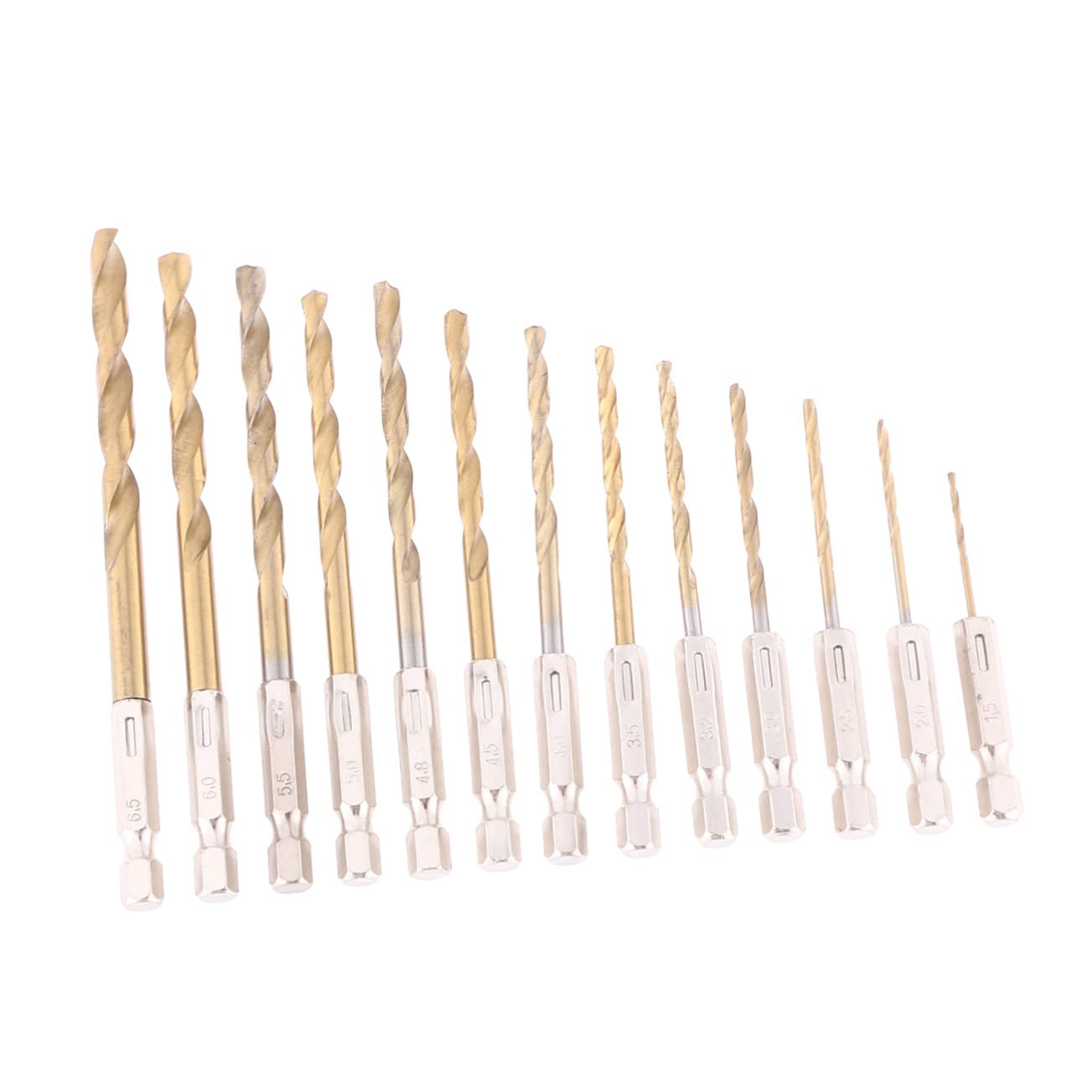 IWOWHERO Drill Bit Set Pcs Titanium Coated Hss Bits - Mm Auger Center Drill for Cordless Screwdriver