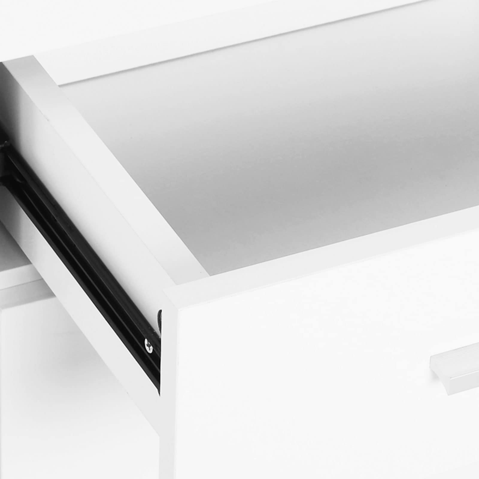 HOMCOM Buffet Salon Haut Brillance 106 x 35 x 76 cm Blanc | Meuble de Rangement, 2 Tiroirs, 3 Portes, Étagère Réglable, Style Contemporain, Buffet Salle à Manger et Cuisine