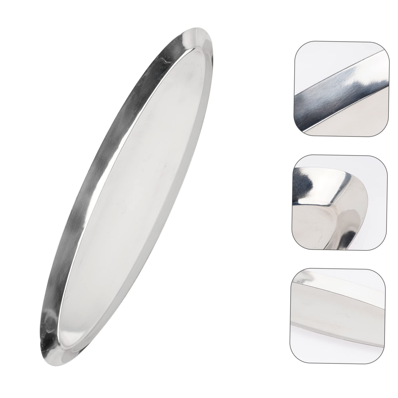 Vassoio Snack Creativo a Forma Ellittica in Acciaio Inox, Stile Giapponese