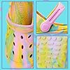 CityComfort Clogs for Girls Garden Shoes Tie Dye Summer Slip On with Strap for Beach Pool Indoor Outdoor Holiday Essentials (1/2 UK, Yellow Tie Dye) #3