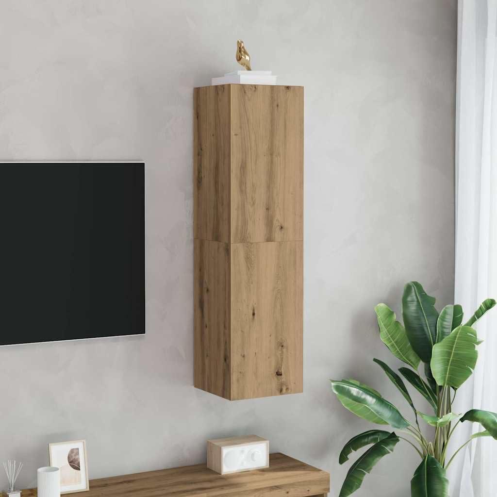 vidaXL Szafka TV, dąb artisan, 30,5x30x110 cm, materiał drewnopochodny