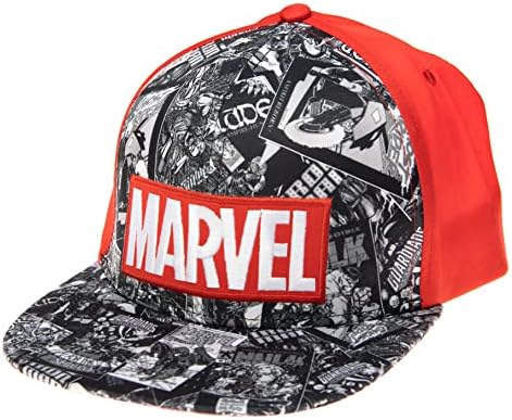 Marvel Legends Baseball Cap, One Size Marvel Baseball hat for Men, Comfortable, Cool and Stylish Comic Book Cover Design with Red Logo & Trim, Outstanding Superhero Men's Cap