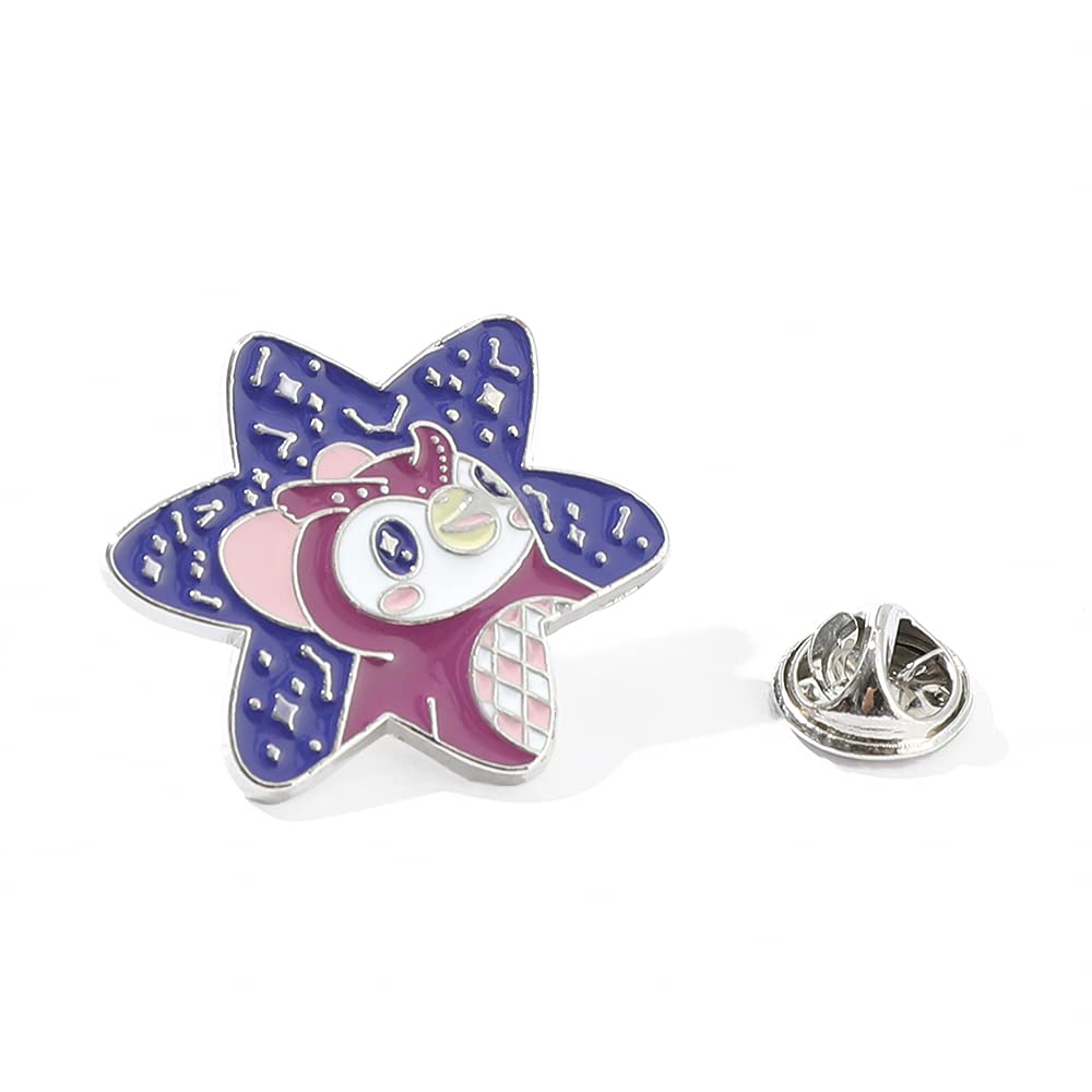 AnimalCrossing Game Series Enamel Pins, Cute Purple Owl Star Brooch Metal Lapel Pins Collection for Fans, Cartoon Owl Badges Pins for Backpack Bag Collection Gamer