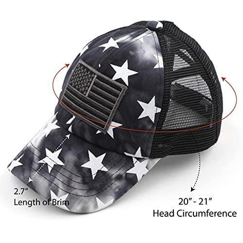 C.C Kids Criss-Cross Elastic Band Distressed Star Print Pony Cap for Kids (KIDS-BT-933)4