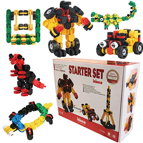 iRiNGO212Nピース 知育玩具 ワニ タワー 恐竜 3歳から 回転時に音がする ブロック 立体パズル