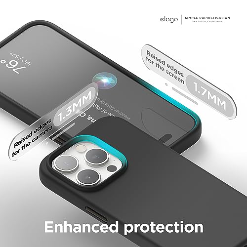 Image of elago Magnetic Silicone Case Compatible with iPhone 15 Pro Case 6.1 Inch Compatible with All MagSafe Accessories - Built-in Magnets, Soft Grip Silicone, Shockproof [Black]