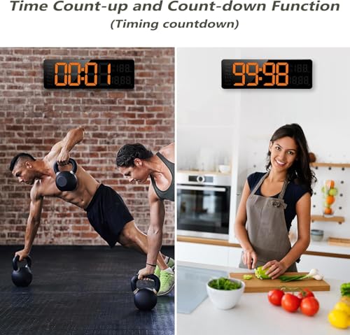 Image of DRUCILA Digital Alarm Clock Wall /Table 16.2 Inch Large LED Display with Date & Week, Remote Control, Adjustable Brightness, Big Wall Clock for Bedroom, Living Room, Office, USB Powered.