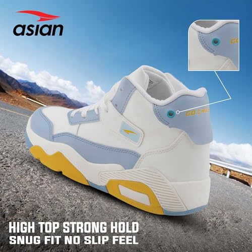 Image of ASIAN Basket-14 Men's Sporty Mid-Top Sneakers with Memory Foam Cushioning | Durable Grip Sole and Athletic Design for Basketball and Casual Wear
