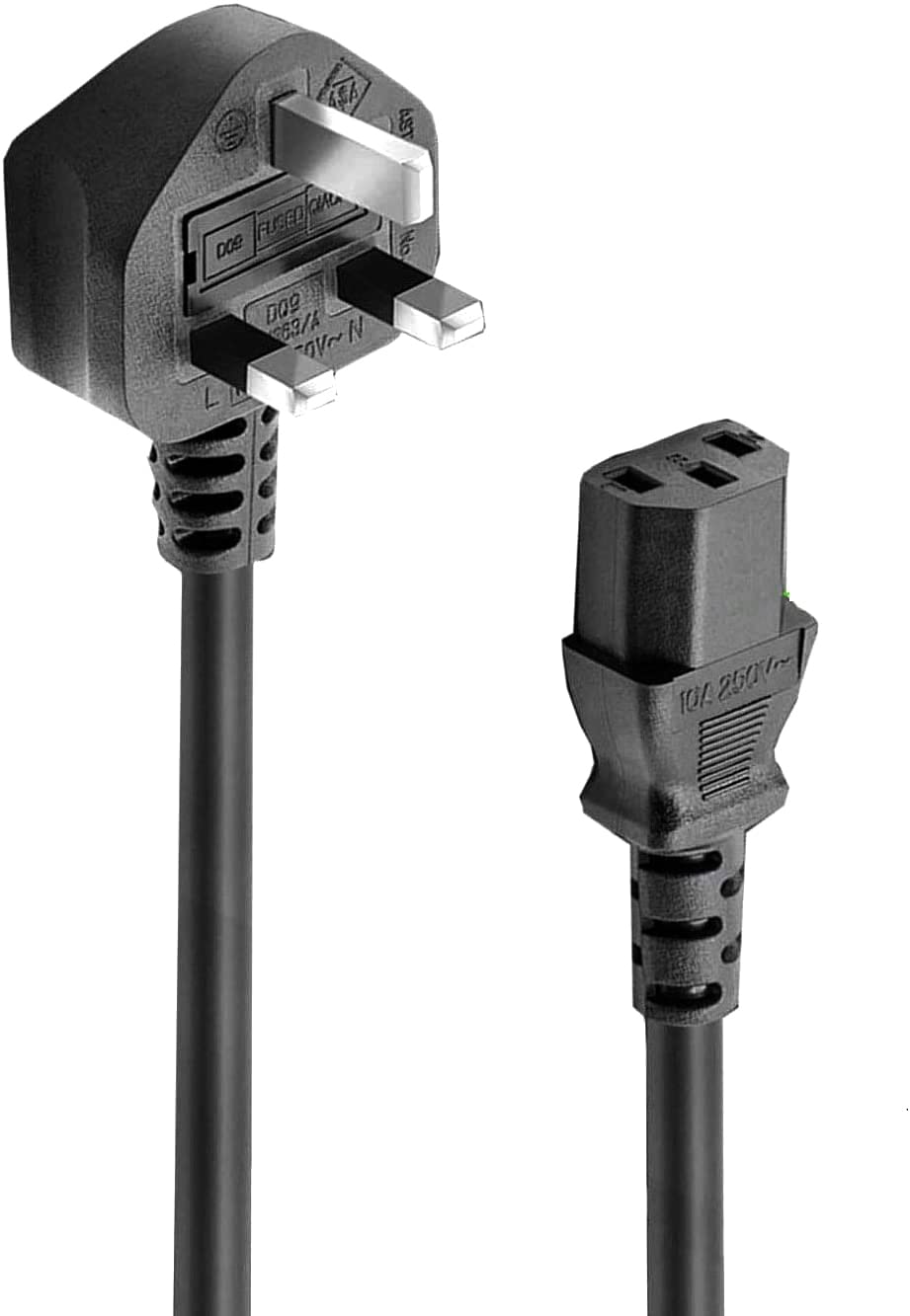 FSKE 1.8M C13 Power Cable 3 Pin IEC 320 H05VV-F UK Mains Power Cord Kettle Lead for PC Computer Printer LED LCD Smart TV Monitor PS3 Xbox 360 Scanner and More