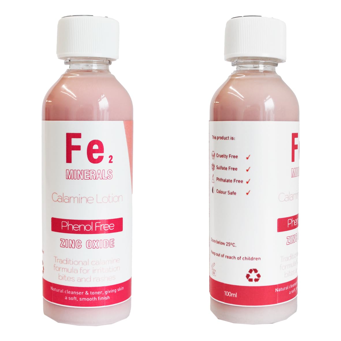 Calamine, Zinc Oxide and Rosewater Lotion for Irritated Skin 100ml, pink - Image 2