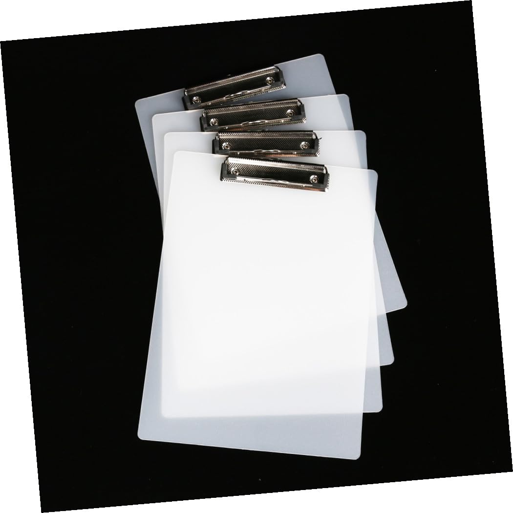 A4-klemmbrett 10 Stück aus Kunststoff, Weiß, Ergonomisch | Transparente Dokumentenmappe, Papiermappen für Dokumente, Einschulung Deko