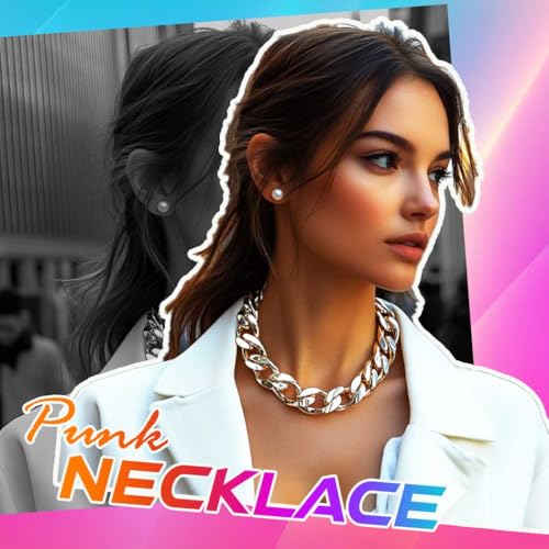 COSYDAYS Silver Chunky Choker Necklace Metal Belt Necklace Thick Cuban Chain Jewelry for Women2