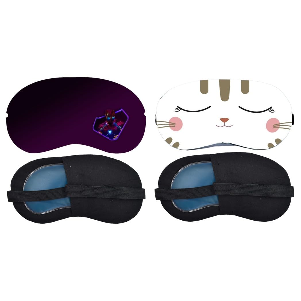 Aoxeria Dark Purple & Sleeping Bunny Face Sleeping Mask Combo, Soft Comfortable Light-Blocking Eye Cover for Women, Men & Kids, Reusable Blindfold for Night Sleep, Nap & Travel (Pack of 2)-image-44