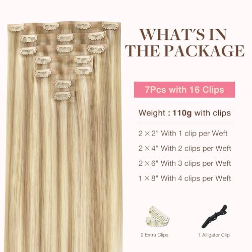 Image of GOO GOO Seamless Clip in Hair Extensions Real Human Hair Remy Extensions
