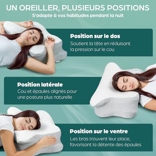 Oreiller ergonomique cervical Flowen de qualité orthopédique supérieure - 6