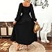 Kleider Damen Freizeit Kleid Fashion Winterkleid Langarm Winterkleider Lang Outfit Boho Dress Winter Damenkleider Für Hochzeitsgäste (Schwarz XXL)