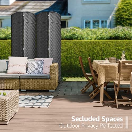 Sorbus 4 Panel Room Divider 6 ft. Tall - Privacy Screen, Extra Wide Double Hinged Panels, Mesh Hand-Woven Design, Partition Room Dividers and Folding Privacy Screens, Wall Divider for Room Separation