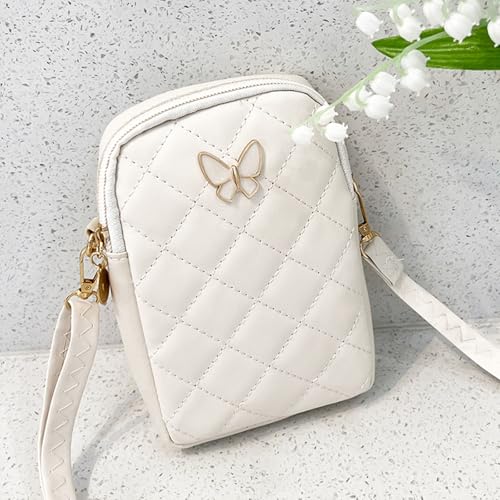 Small Crossbody Bags for Women, Quilted Messenger Bag Butterfly Shoulder Phone Pouch Wallet Purses for Travel Work Shopping4