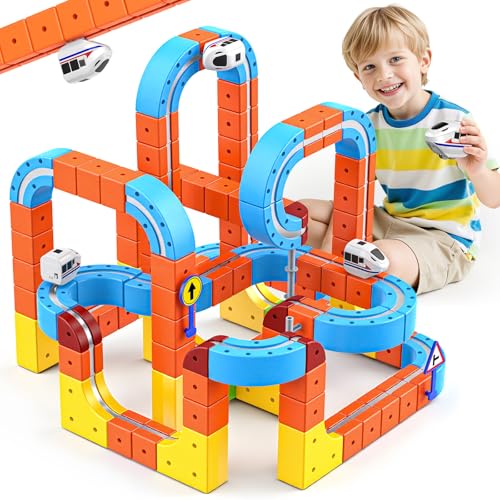 150 DIY Cube Track, brinquedos menino 3 4 5 6 7 8 anos comboio elétrico presente menino menina 3-8 anos elétrico clickrail com pista