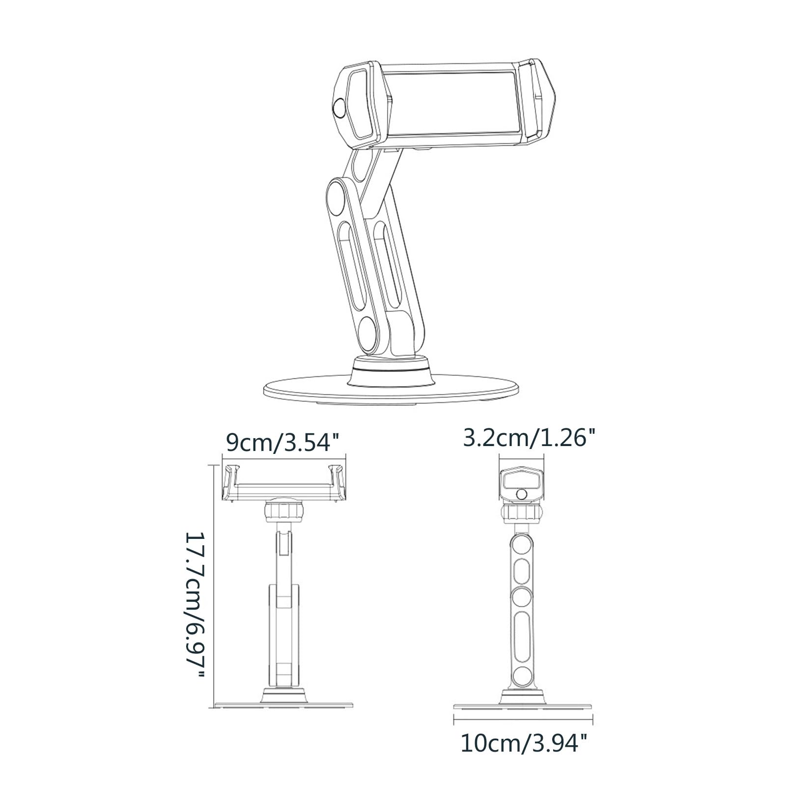 Soporte de escritorio portátil ligero ajustable para tableta, soporte para teléfonos de mesa