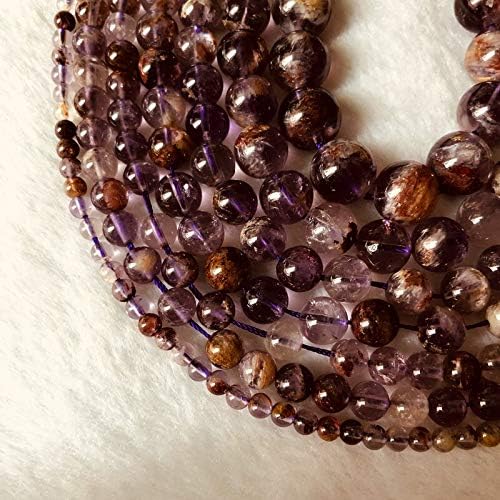 Genuine Auralite -23 Beads, 4mm 6mm 8mm 10mm 12mm Round Gem Stone Loose Beads for Jewelry, 1of 15" Strand - (Item Diameter: 4mm 1string)