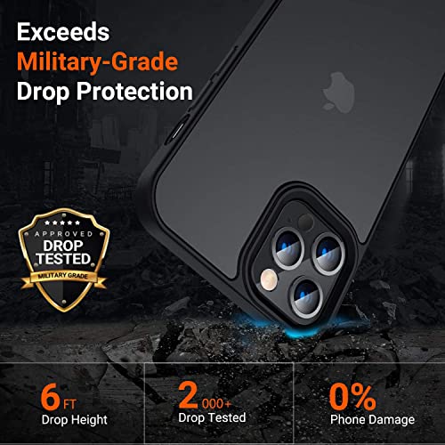 Image of Pikkme Back Cover | Defender Series | Shockproof | Full Camera & Drop Down Protection | Raised Edges | Super Soft-Touch | Bumper Case for iPhone 13 Pro (Black)
