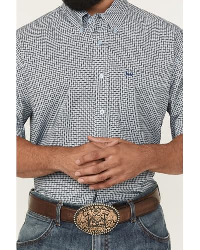 Cinch Mens Arena Flex White Print Short Sleeve Button Down Shirt3