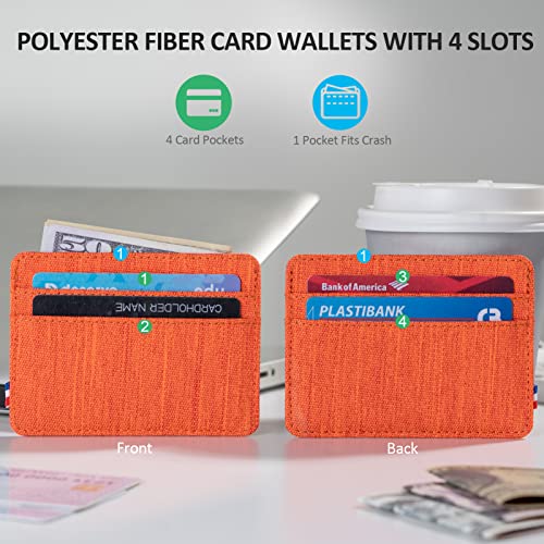 Qbool Mens Front Pocket Wallet Slim Minimalist with RFID Blocking Cash Slot Credit Card Holder (Z-Nacarat)3