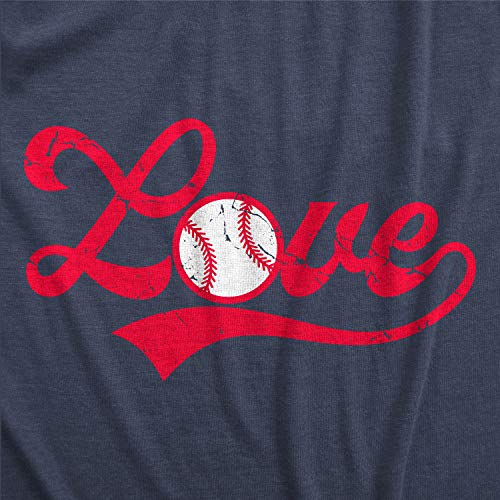 Womens Love Baseball Script Tshirt Cute Summer Sports Tee Crazy Dog Novelty Womens T-Shirts For Baseball Soft Comfortable Funny Womens Tee Heather Navy Xl #TOP1