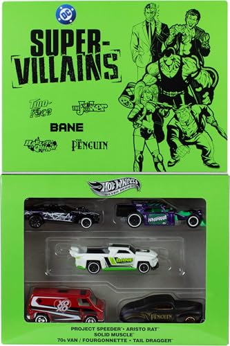 Hot Wheels Toy Cars, Batman 5-Pack Set of 5 1:64 Scale Die-Cast Silver Series Super-Villain Vehicles with Enhanced Deco Execution & Authentic Details (Amazon Exclusive) - image 3