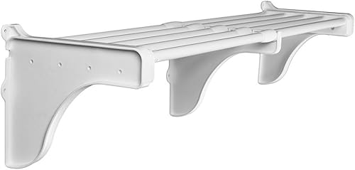 EZ Shelf -Estante extensible para armario (sin barra para colgar) - 19.5 a 29 pulgadas -Blanco-fácil de instalar en la pared trasera disponible en Yaxa Peru