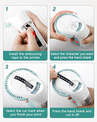 Vixic Fita de etiqueta de gravação em relevo de plástico 3D compatível com DYMO Refil para máquina d