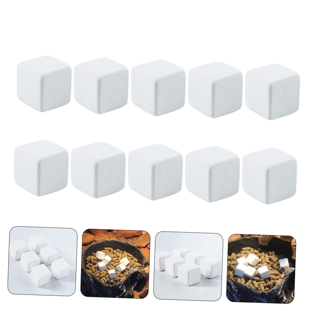 Mipcase 20 Piezas Suministros Seguros Pescado Mineral Calcio Acuario Molar Agua Dulce Bloques Lagarto Reptil Eliminación Minerales Molienda Sustrato para Reptiles Profesionales Piedras