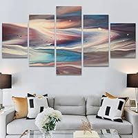 SIGNWIN 5 Panel Canvas Wall Art Modern Art Abstract Fluids for Home Decorations Ready to Hang - 60