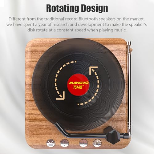 Fdit Haut-Parleur Bluetooth de Style Platine Vinyle Rétro, Tourne-Disque Vinyle Haut-Parleur 5W à L’ancienne, Son Surround Stéréo 360 ° et Amélioration des Basses - Les Beatles, Paul McCartney, John Lennon, RIngo Starr, George Harrison Fdit Haut-Parleur Bluetooth de Style Platine Vinyle Rétro, Tourne-Disque Vinyle Haut-Parleur 5W à L'ancienne, Son Surround Stéréo 360 ° et Amélioration des Basses – Image 6
