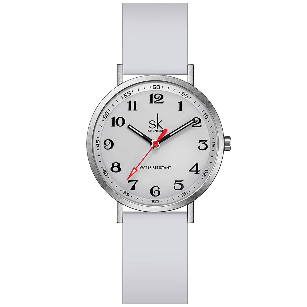 SK Deportes Reloj de Mujer ultradelgado de Moda para Profesionales médicos, Enfermeras, médicos, Estudiantes, Reloj con Esfera de fácil Lectura, Correa de Silicona Colorida