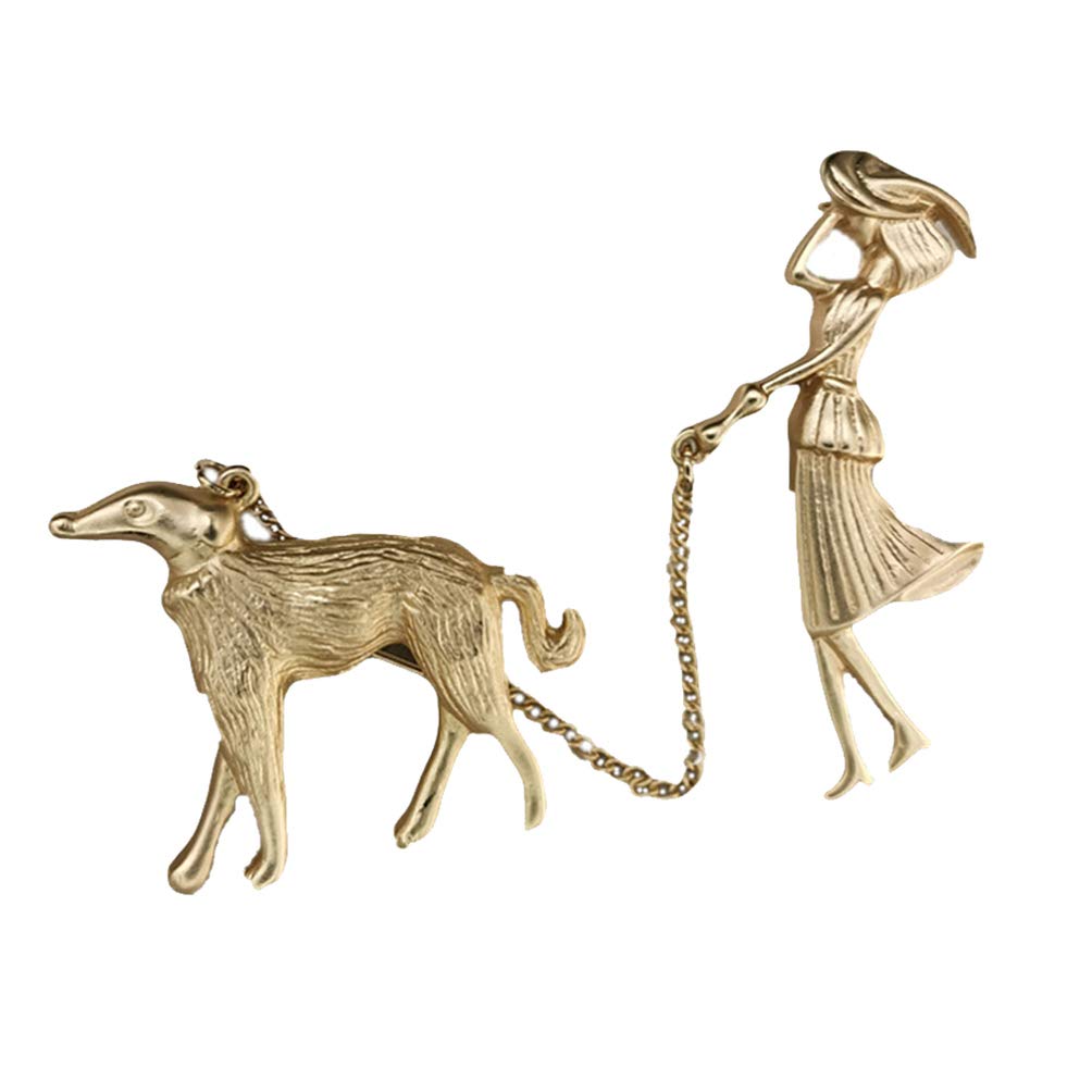 Jewelry Novedad Broche Mujer Caminando el diseño de Perros alfilador de Solapa Creativa para suéter de Sombrero decoración de Bufanda Jewelry