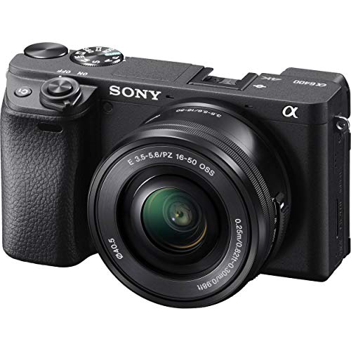Sony Alpha a6400 Mirrorless Camera: Compact APS-C Interchangeable Lens Digital Camera with Real-Time Eye Auto Focus, 4K Video, Flip Screen & 16-50mm Lens – E Mount Compatible – ILCE-6400L/B, Black