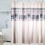 i@HOME Duschvorhang Anti-Schimmel Duschvorhäng Wasserabweisend Shower Curtains Waschbar Anti-Bakteriell Duschvorhänge mit integrierter Hängeeinrichtung(Pentagramm, 200 x 200 cm)
