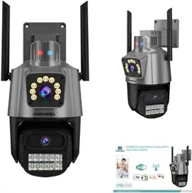 Câmera IP WiFi de Segurança Externa HD 3MP Com Alarme – Visão Noturna Infravermelha, Dupla Lente, IP66 à Prova d’Água